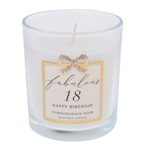 Gibson Gifts Jewelled Scented Candle Pomegranate Noir Scent - 18th Birthday