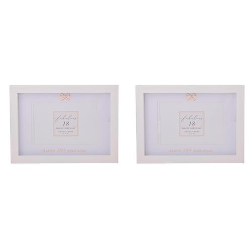 2PK Gibson Gifts Jewelled 18th Picture/Photo Frame 6x4" Rectangle