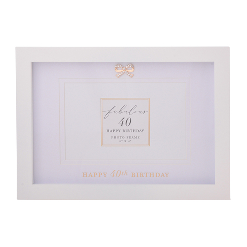 Gibson Gifts Jewelled 40th Picture/Photo Frame 6x4" Rectangle