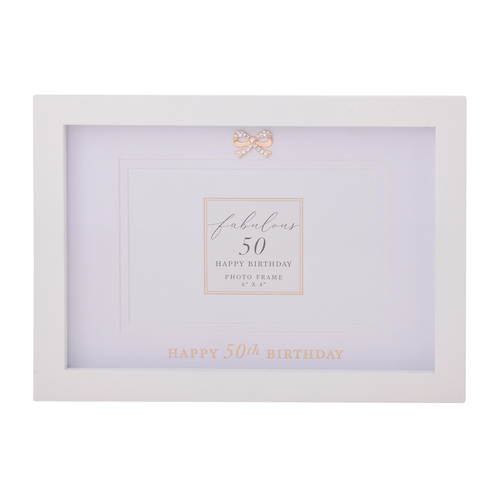 Gibson Gifts Jewelled 50th Picture/Photo Frame 6x4" Rectangle