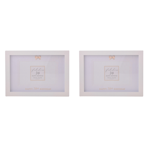 2PK Gibson Gifts Jewelled 70th Picture/Photo Frame 6x4" Rectangle