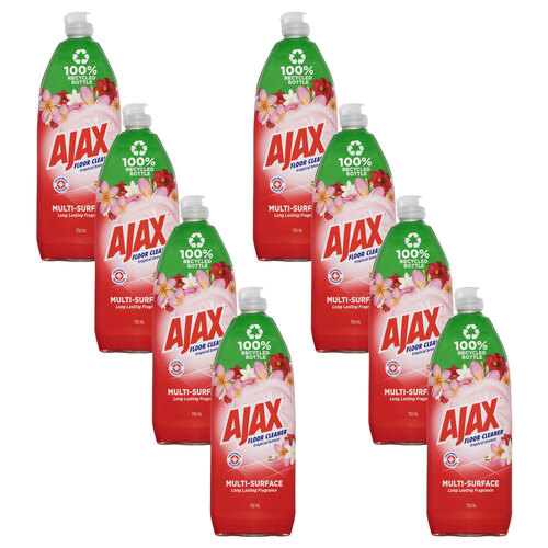 8PK Ajax Floor Cleaner Tropical Breeze Divine Blends 750ml