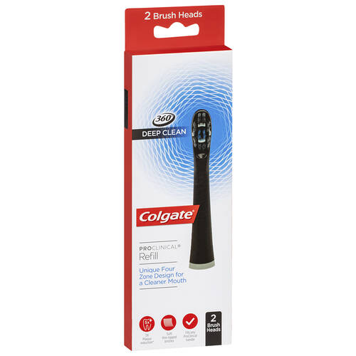 2pc Colgate ProClinical Refill Brush Head - Black