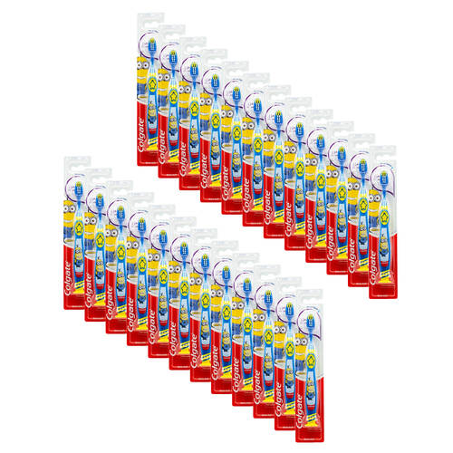 24PK Colgate Extra Soft Toothbrush Fun Suction Cup Minions Dental Care Assorted 6y+