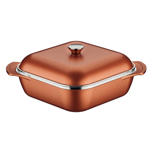 Tramontina Lyon Square Pot with Lid 28cm/5.5L - Gold