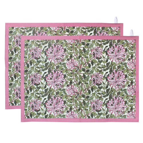 2PK Gibson Gifts Honeysuckle Cotton Tea Towel Rectangle