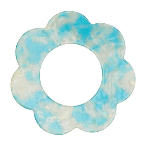 4pc Annabel Trends Napkin Rings Scallop Edge 6cm - Blue Cloud