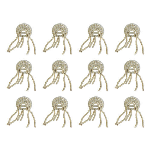 12PK Annabel Trends Napkin Ring Seaside Jellyfish 12x8cm - White