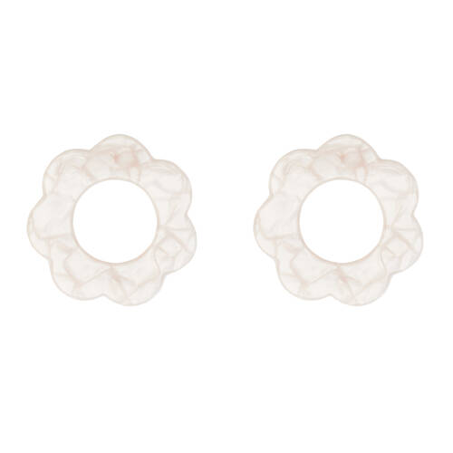 8pc Annabel Trends Napkin Rings Scallop Edge 6cm - Pearl