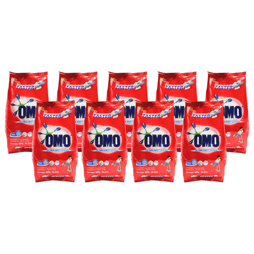 9PK Omo Laundry Detergent Powder Ultra Fast Clean Hand Wash + Top Loader 800g