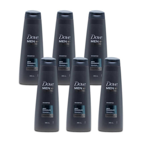 6PK Dove Men Care Anti Dandruff Shampoo 300ml w/ Caffeine & Pyrithione Zinc