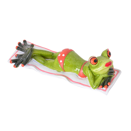 Gibson Gifts Funny Frog Sun Bathing Figurine Home Decor 18x6cm
