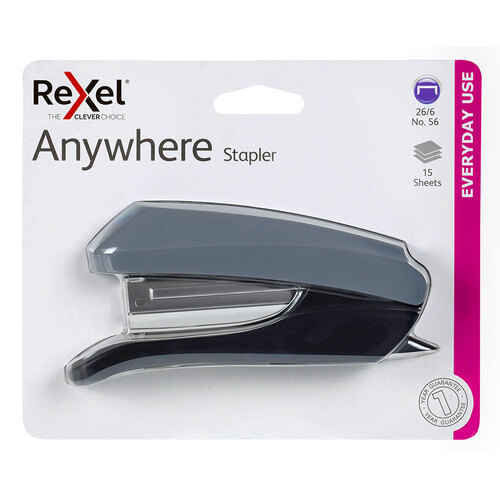 Rexel Anywhere 15 Sheets Half Strip Stapler Grey