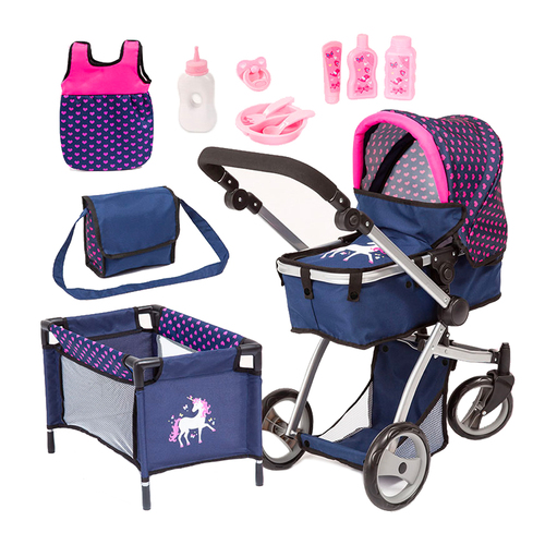 6pc Bayer 76cm Deluxe Mega Pram Playset