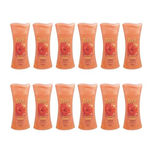 12PK Lux 400ml Exfoliating Body Wash Tahitian Escape Skin Shower Bath Care
