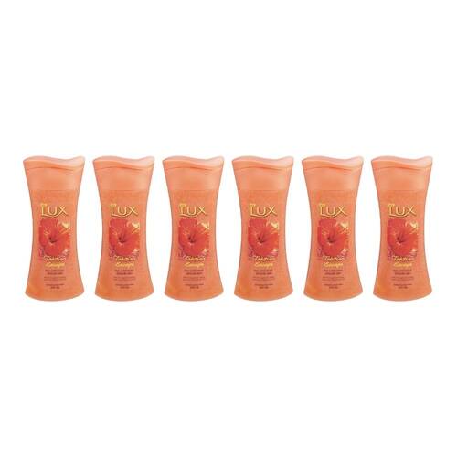 6PK Lux 400ml Exfoliating Body Wash Tahitian Escape Skin Shower Bath Care