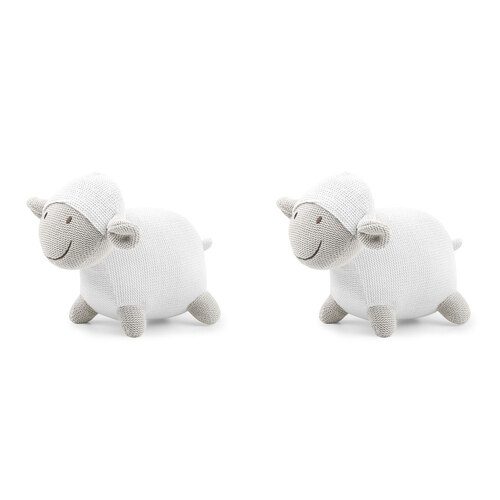 2PK The Peanutshell Knitted Lamb Plush Stuffed Animal Toy 35cm White 0+