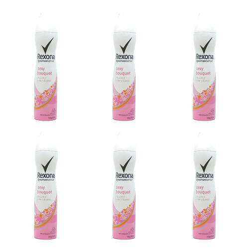 6PK Rexona Women Anti-Perspirant Underarm Deodorant Body Spray 250ml Bouquet
