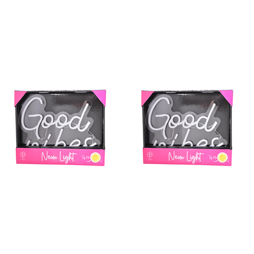2PK Gibson Gifts Good Vibes LED Neon Light Stand Home/Room Decor 27cm