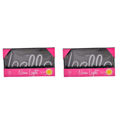 2PK Gibson Gifts Hello LED Neon Light Stand Home/Room Decor 23cm