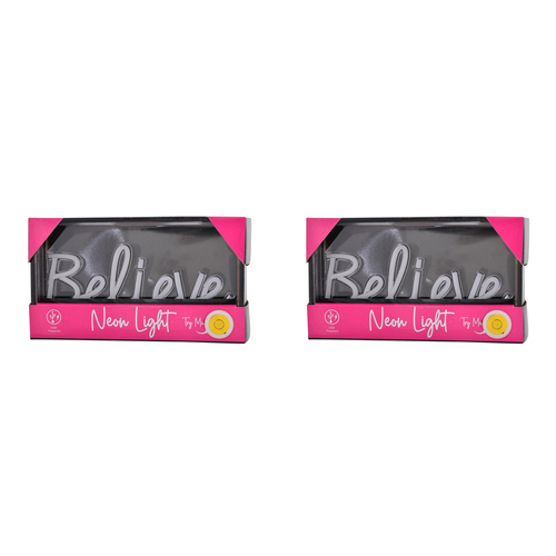2PK Gibson Gifts Believe LED Neon Light Stand Home/Room Decor 23cm