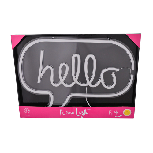 Gibson Gifts Hello LED Neon Light Wall Sign Home/Room Decor 42cm