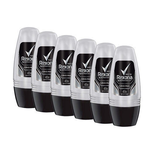 6PK Rexona 50ml Deodorant Roll On Motion Sense Original Mens