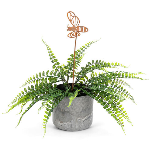 3x Stick Bee 50cm Corten Steel Garden Decor Small - Brown