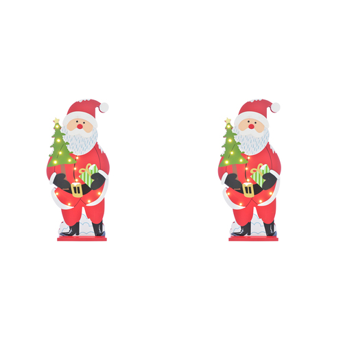 2PK Gibson Gifts Light Up LED Santa Claus Home Decor 51x23cm