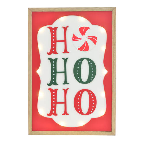 Gibson Gifts LED Ho Ho Ho Christmas Decoration Wall Sign Plaque 30x275x400mm