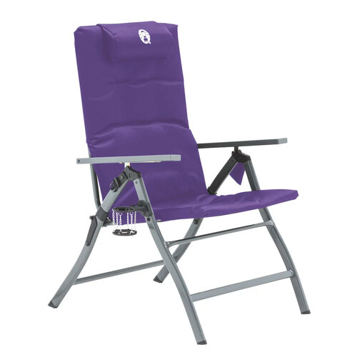Coleman Aurora Camping Outdoors Portable 5 Position Flat Fold Chair