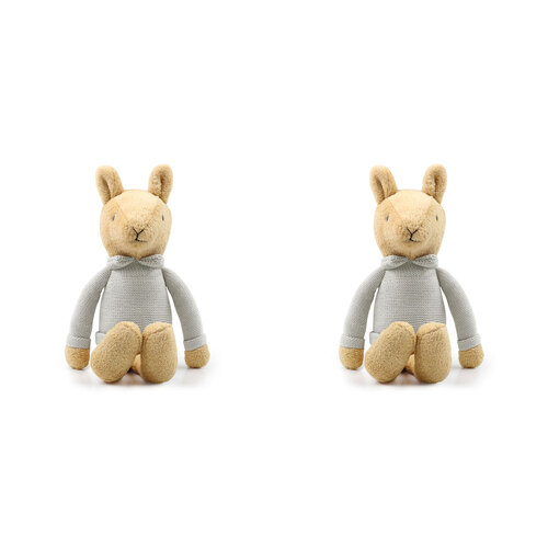2PK The Peanutshell Bunny Plush Knitted Stuffed Animal Toy 35cm Brown 0+