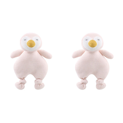 2PK The Peanutshell Knitted Penguin Plush Stuffed Animal Toy 30cm Pink 0+