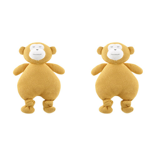 2PK The Peanutshell Knitted Monkey Plush Stuffed Animal Toy 30cm Orange 0+
