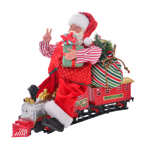 Gibson Gifts Classic Santa w/ Train Figurine Home Decor 22x26cm