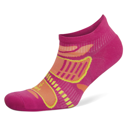 Balega Ultralight No Show Tab Running Sports Socks Medium Electric Pink/Tangerine