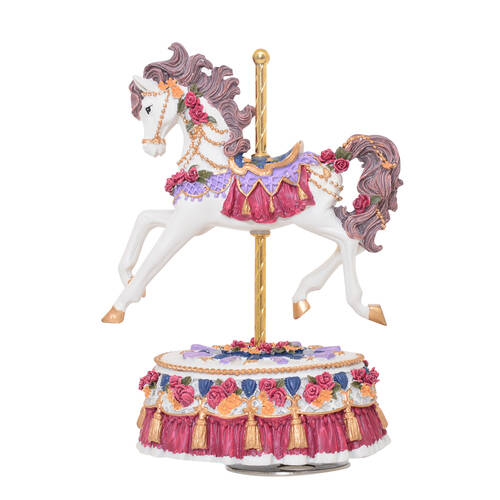 Gibson Gifts Musical Christmas Decoration Carousel Horse 90x150x180mm