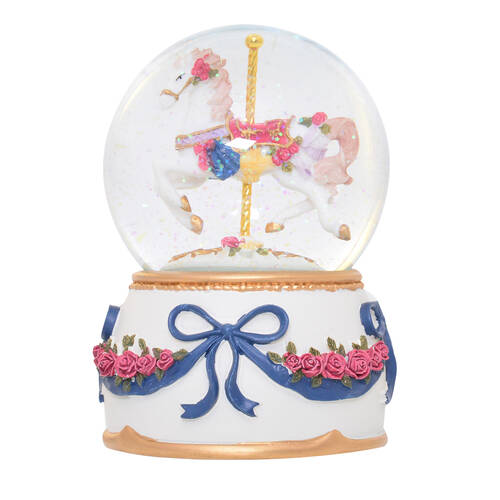 Gibson Gifts Musical Christmas Decoration Carousel Snow Globe 100x100x140mm