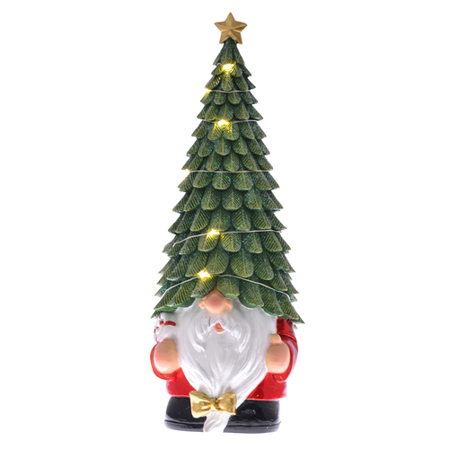Gibson Gifts Glossy Santa LED Tree Small Home Decor 30x11cm