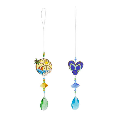 2pc Gibson Gifts Eternity Aussie Suncatcher Beach/Thongs Decor Combo Set
