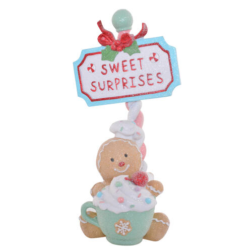 Gibson Gifts Fairy Floss Gingerbread Cup Cake Sign Christmas Decoration