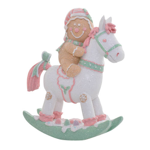 Gibson Gifts Fairy Floss Gingerbread Rocking Horse Christmas Decoration