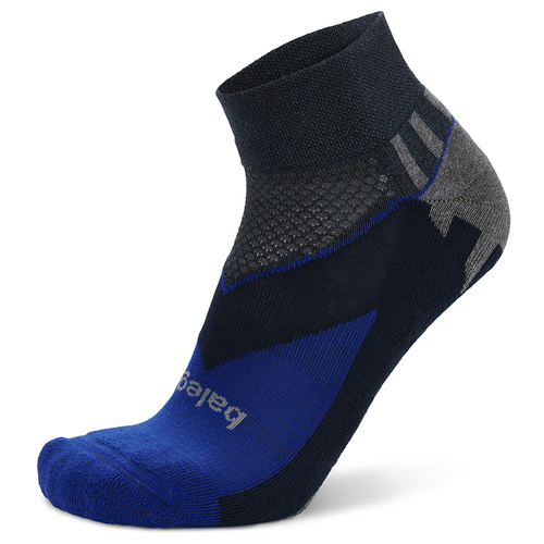 Balega Enduro V-Tech Quarter Running Sports Socks Small Charcoal/Cobalt