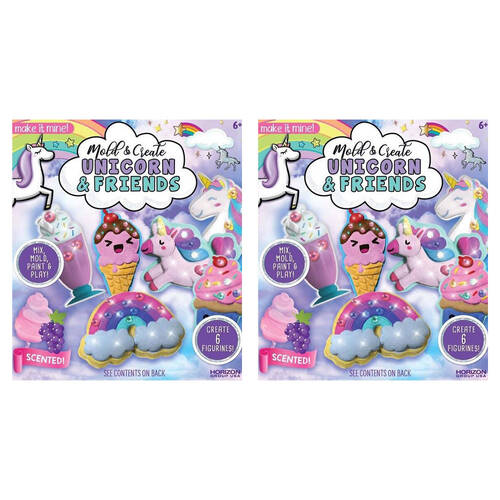 2PK Make It Mine Mold & Create Unicorn and Friends Childrens Ceramic Kit 6y+