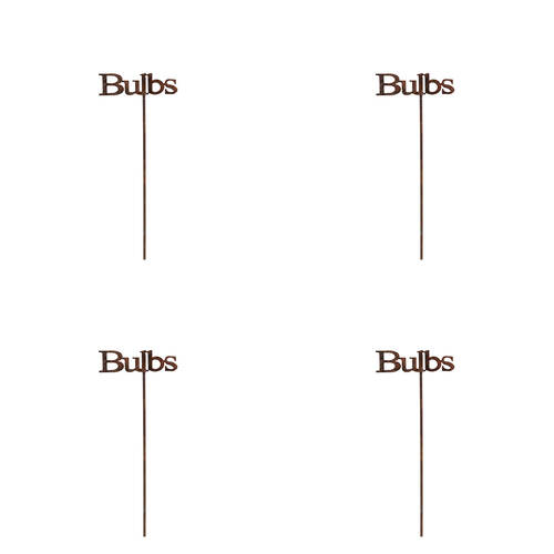 4PK A.FRESCO Metal Stake Bulbs Garden Ornament Decor 60cm - Rust