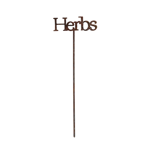 Stake Herbs Rust Garden Decor