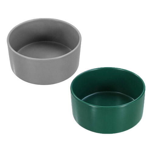 2x Paws & Claws 19cm/1.8L Ceramic Pet Bowl - Assorted White/Green/Grey