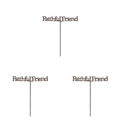 3PK A.FRESCO Metal Stake Faithful Friend Garden Decor 60cm - Rust
