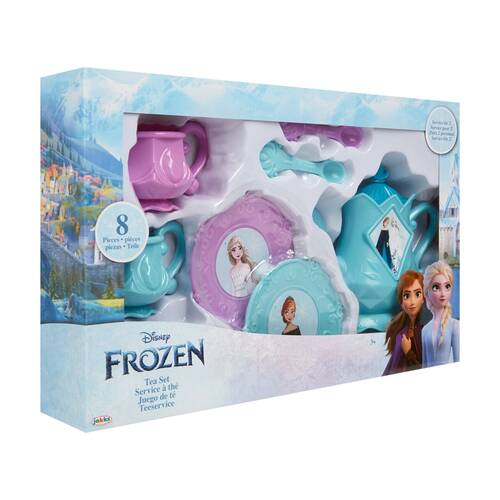 8pc Frozen Pretend Play Kids Tea Set Includes Cups, Saucers, Spoons, Kettle