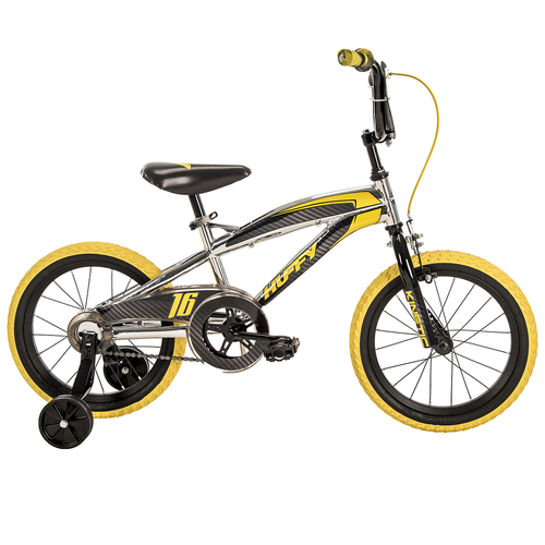 Huffy Kinectic 16" Kids Bicycle Bike 4-6yr Height 107-122cm - Black/YLW